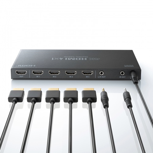 HDMI切替器（4入力1出力・シームレス切替・リモコン付・4K30Hz・手動・自動切替対応）