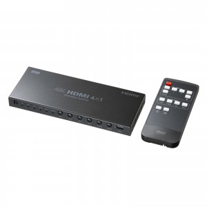 HDMI切替器（4入力1出力・シームレス切替・リモコン付・4K30Hz・手動・自動切替対応）