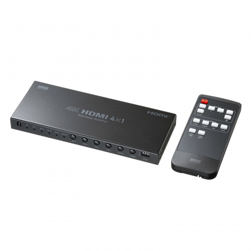 HDMI切替器（4入力1出力・シームレス切替・リモコン付・4K30Hz・手動・自動切替対応）
