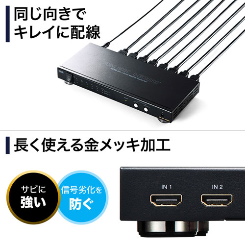 4K HDMIマトリックス切替器 SW-UHD62 SW-UHD62【HDMI切替器（6入力2出力・マトリックス切替機能付き