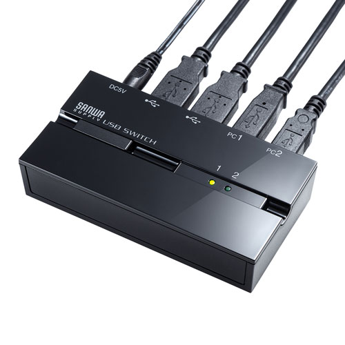 USB切替器（2台・ハブ付き・手動・コンパクト・USB2.0・マグネット・磁石・コンパクト・パソコン）SW-US22HMG サンワサプライ