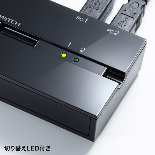 USB切替器（2台・手動・コンパクト・USB2.0・マグネット・磁石・コンパクト・パソコン）SW-US22MG サンワサプライ