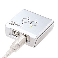 USB2.0対応機器を手動で切替えて共有可能な、USB2.0手動切替器（2:1) SW-US22 サンワサプライ