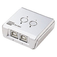 USB2.0対応機器を手動で切替えて共有可能な、USB2.0手動切替器（2:1) SW-US22 サンワサプライ