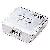USB2.0対応機器を手動で切替えて共有可能な、USB2.0手動切替器（2:1) SW-US22 サンワサプライ
