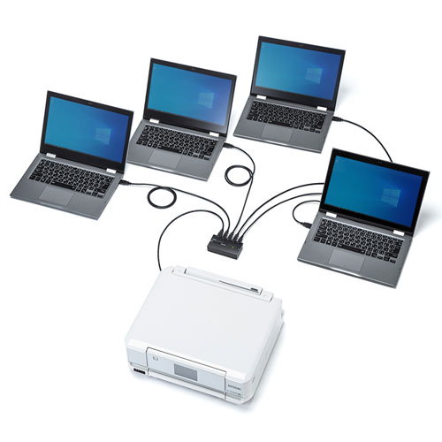 USB切替器（4台・手動・コンパクト・USB2.0・マグネット・磁石・コンパクト・パソコン）SW-US24MG サンワサプライ