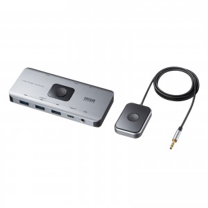 USB切替器(4台・切り換え機・2入力4出力・USB機器を共有・5Gbps対応・手元スイッチ付)