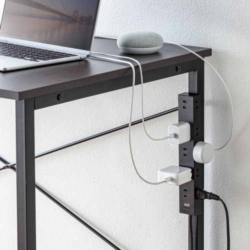 電源タップ（2Pプラグ・10個口・強力ネオジムマグネット・シャッター付き・ACアダプタ対応・1m・ブラック） TAP-2210-1BK サンワサプライ