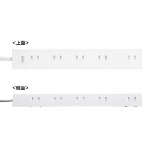 電源タップ（2Pプラグ・10個口・強力ネオジムマグネット・シャッター付き・ACアダプタ対応・1m）