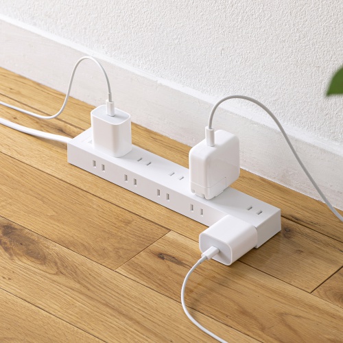 電源タップ（2Pプラグ・10個口・強力ネオジムマグネット・シャッター付き・ACアダプタ対応・3m）