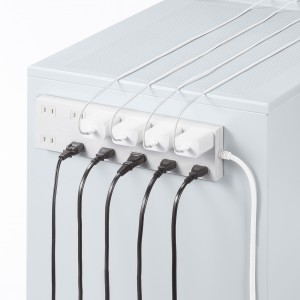 電源タップ（2P・12個口・マグネット・シャッター付き・ACアダプタ対応・2m）TAP-2312-2W