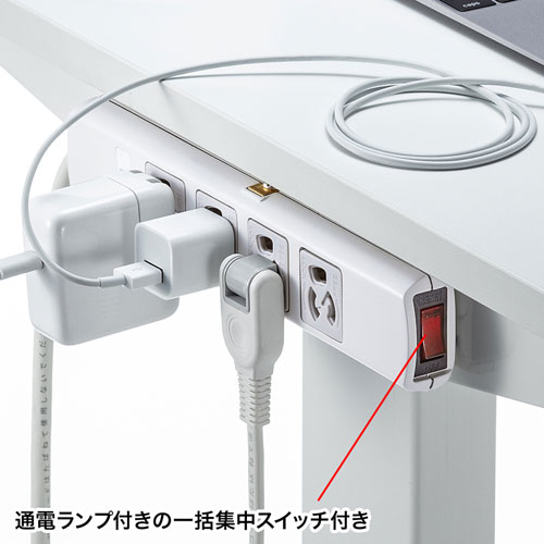 電源タップ(延長コード・5m・4個口・アース線・マグネット・3P