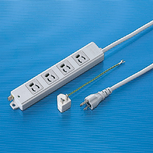 3P・4個口・3P→2P変換プラグ3mコード・抜け止め・マグネット TAP-5431MGN サンワサプライ