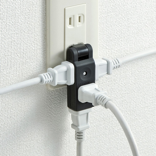 スイングミニタップ（2P・4個口・ブラック）