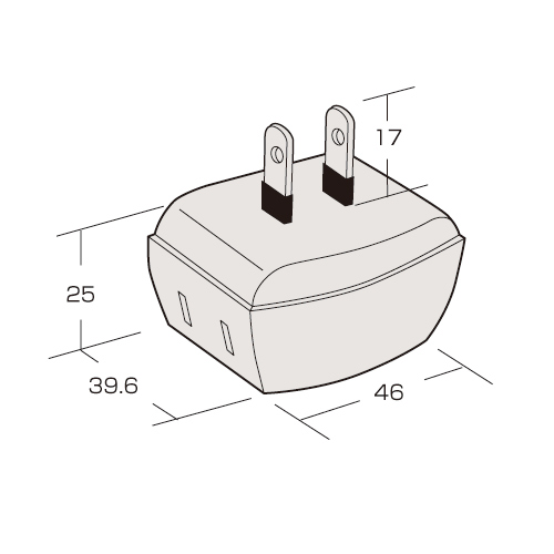 トリプルタップ（2P・3個口・ホワイト） TAP-AC6TN サンワサプライ