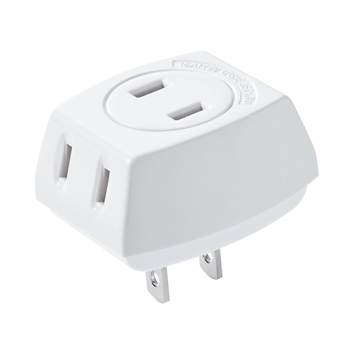 トリプルタップ（2P・3個口・ホワイト） TAP-AC6TN サンワサプライ