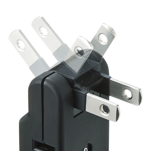 スイングミニタップ（2P・2個口・ブラック）