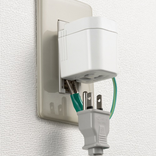 電源アダプター（3P・2P変換・温度ヒューズ・電流ヒューズ内蔵・抜け止め式）