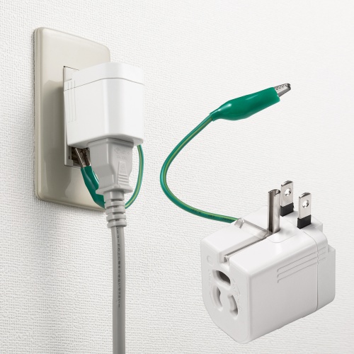 電源アダプター（3P・2P変換・温度ヒューズ・電流ヒューズ内蔵・抜け止め式）