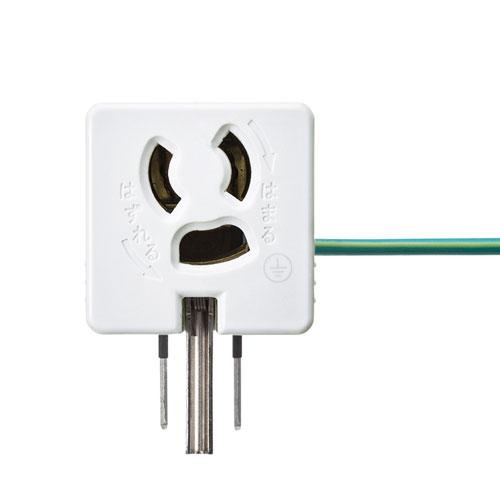 電源アダプター(3P・2P・温度ヒューズ内蔵・抜け止め・ホワイト)