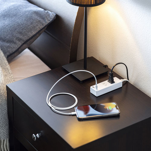 USB充電機能付きタップ Type-C搭載（2P・2個口・Type-Cポート・USB Aポート・2m）