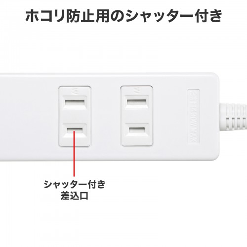USB充電機能付きタップ Type-C搭載（2P・2個口・Type-Cポート・USB Aポート・2m）
