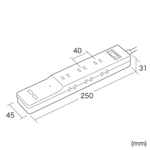 便利タップ（2P・9個口＋USB2ポート・2m・スマホ充電）