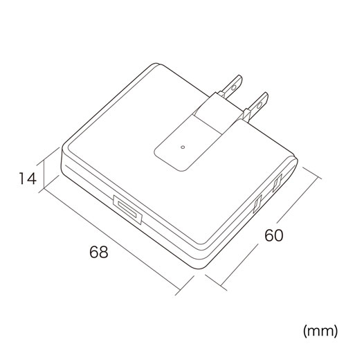 USB充電機能付きタップ Type-C搭載（2P・2個口・雷ガード・Type-Cポート） TAP-B104UC サンワサプライ