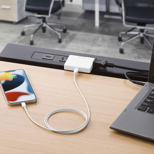 USB充電機能付きタップ Type-C搭載（2P・2個口・雷ガード・Type-Cポート） TAP-B104UC サンワサプライ