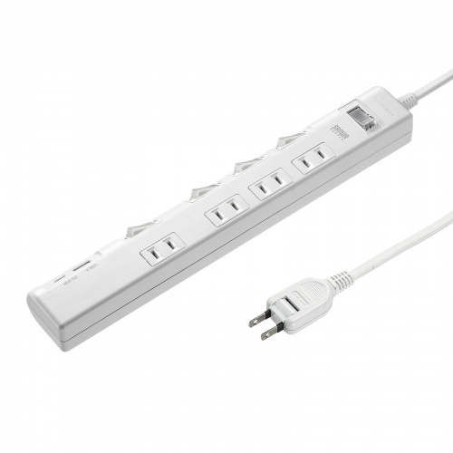 節電タップ（電源タップ・一括集中スイッチ・個別スイッチ・4個口・Type-C・Type-A・PD20W・雷ガード・1m・ホワイト） TAP-B107UC-1W サンワサプライ