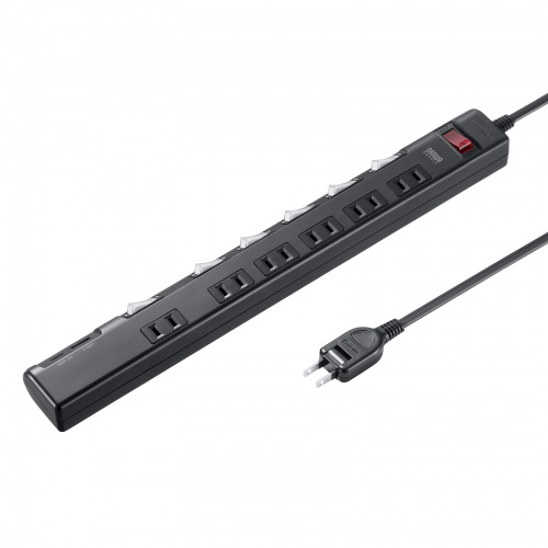 節電タップ（電源タップ・一括集中スイッチ・個別スイッチ・6個口・Type-C・Type-A・PD20W・雷ガード・1m・ブラック） TAP-B108UC-1BK サンワサプライ