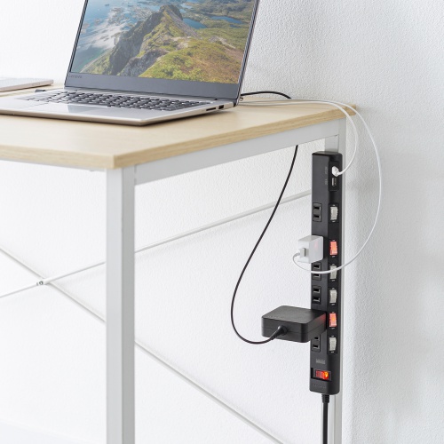 節電タップ（電源タップ・一括集中スイッチ・個別スイッチ・6個口・Type-C・Type-A・PD20W・雷ガード・1m・ブラック） TAP-B108UC-1BK サンワサプライ