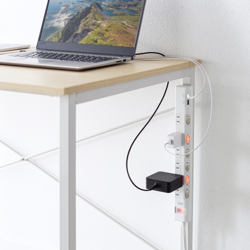節電タップ（電源タップ・一括集中スイッチ・個別スイッチ・6個口・Type-C・Type-A・PD20W・雷ガード・1m・ホワイト） TAP-B108UC-1W サンワサプライ