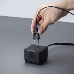 電源タップ（USB Type-C・PD 67W・GaN・コンセント3口・電力表示対応・ケーブル長2m・ブラック）