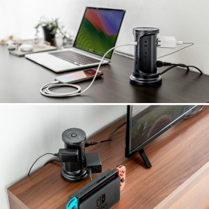 タワー型電源タップ（タワータップ・USB充電対応・PD30W・タイプC搭載・12個口・2m・ブラック）