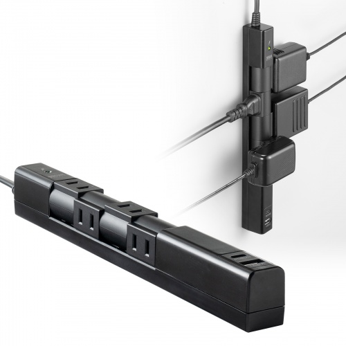 電源タップ（4個口・USB PD20W対応・2m・回転式・2P・Type-C/USB A ポート付・iPhone/iPad/スマホ/タブレット充電・コンセントタップ・ブラック）