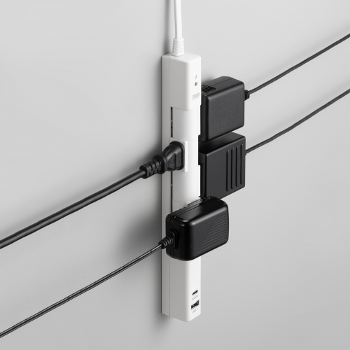 電源タップ（4個口・USB PD20W対応・2m・回転式・2P・Type-C/USB A ポート付・iPhone/iPad/スマホ/タブレット充電・コンセントタップ・ホワイト）