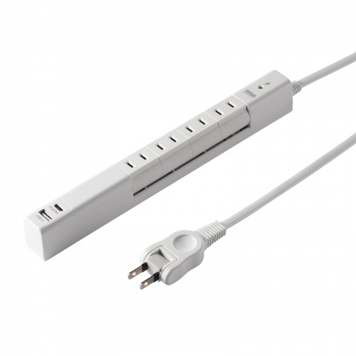 電源タップ（4個口・USB PD20W対応・2m・回転式・2P・Type-C/USB A ポート付・iPhone/iPad/スマホ/タブレット充電・コンセントタップ・ホワイト）