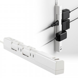 電源タップ（4個口・USB PD20W対応・2m・回転式・2P・Type-C/USB A ポート付・iPhone/iPad/スマホ/タブレット充電・コンセントタップ・ホワイト）