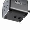 電源タップ（USB充電・AC3個口・USB PD65W対応・USB-A搭載・キューブ型・回転・2m・クランプ固定・ブラック）