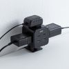 電源タップ（USB充電・AC3個口・USB PD65W対応・USB-A搭載・キューブ型・回転・2m・クランプ固定・ブラック）