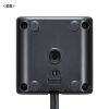 電源タップ（USB充電・AC3個口・USB PD65W対応・USB-A搭載・キューブ型・回転・2m・クランプ固定・ブラック）