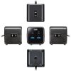 電源タップ（USB充電・AC3個口・USB PD65W対応・USB-A搭載・キューブ型・回転・2m・クランプ固定・ブラック）