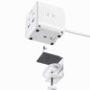 電源タップ（USB充電・AC3個口・USB PD65W対応・USB-A搭載・キューブ型・回転・2m・クランプ固定・ホワイト）