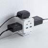 電源タップ（USB充電・AC3個口・USB PD65W対応・USB-A搭載・キューブ型・回転・2m・クランプ固定・ホワイト）