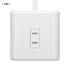 電源タップ（USB充電・AC3個口・USB PD65W対応・USB-A搭載・キューブ型・回転・2m・クランプ固定・ホワイト）