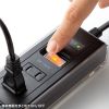 スマホスタンド付きタップ（2P・5個口・1.5m・USBポート・ブラック）