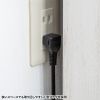 スマホスタンド付きタップ（2P・5個口・1.5m・USBポート・ブラック）