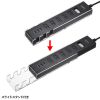 スマホスタンド付きタップ（2P・5個口・1.5m・USBポート・ブラック）