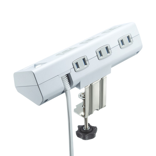 タップ(クランプ固定式・2P・6個口・2ｍ・ホワイト)